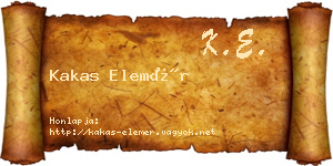 Kakas Elemér névjegykártya